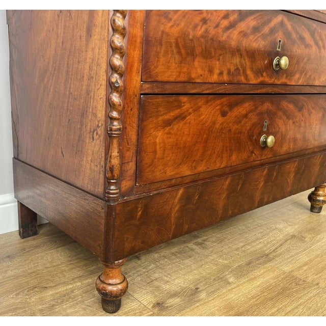 Wood Antique French Burr Walnut Chest of Drawers with Four Drawers For Sale - Image 7 of 15