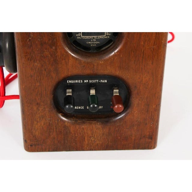 Vintage Black Bakelite Rotary Wall Cradle Telephone and Dictograph, 1940s, Set of 2 For Sale - Image 13 of 17