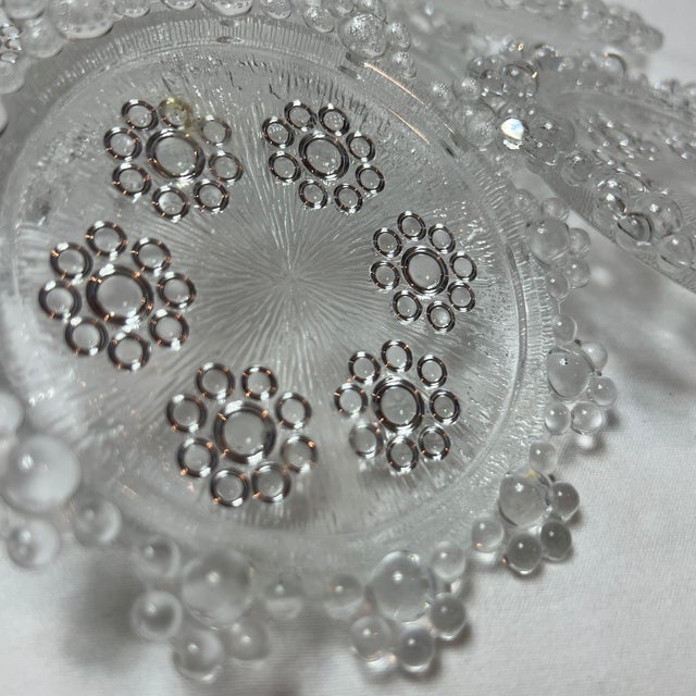 1970s Masserini Barocco "Bubble Lace" Clear Glass Coasters, Made in Italy, Set of 5 For Sale In Boise - Image 6 of 9