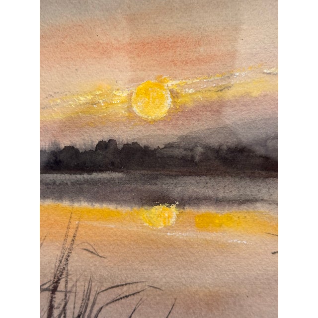 Gray Cady Stopp Swamp Reflections Framed Watercolor, Circa 1970 For Sale - Image 8 of 11