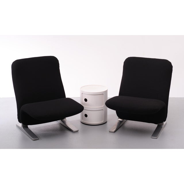 Black F780 Concorde Lounge Chairs by Pierre Paulin for Artifort, 1960, Set of 2 For Sale - Image 8 of 16
