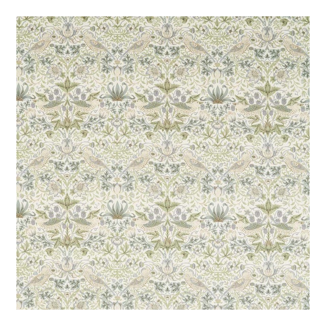 Morris & Co. Strawberry Thief WW Fabric in Lilac/Sage - a sample For Sale
