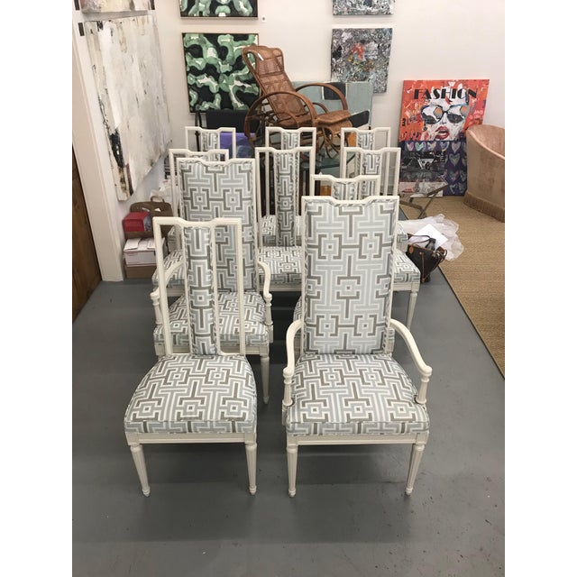 MidCentury Modern Geometric Print Dining Chairs Set of 10 Chairish