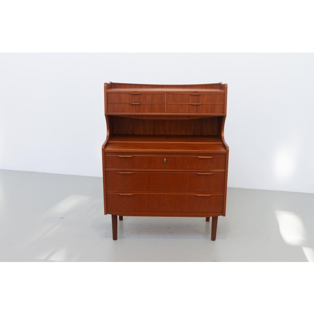 Danish Mid-Century Teak Vanity Dresser, 1960s. Beautiful and multi functional chest of drawers with vanity mirror made by...