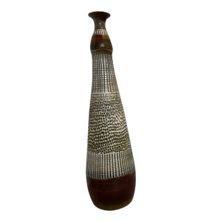 Monumental 29" Mid-Century Modern Brutalist Ceramic Floor Vase by j.k. Dryden, 1979 For Sale