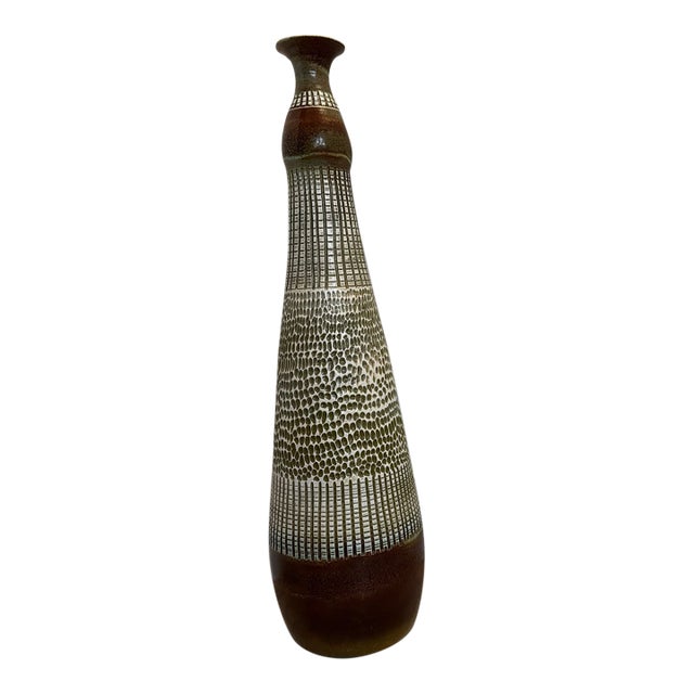 Monumental 29" Mid-Century Modern Brutalist Ceramic Floor Vase by j.k. Dryden, 1979 For Sale