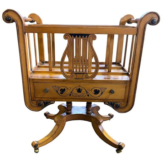 Regency Sheraton Style Newspaper Rack in Satinwood, 20th Century For Sale - Image 15 of 15