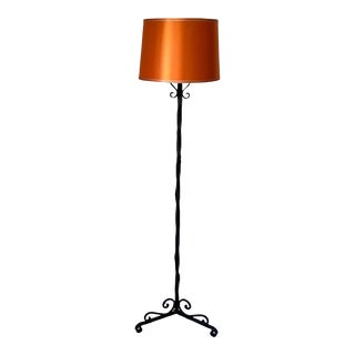 Authentic French Vintage Tripod Floor Lamp. For Sale