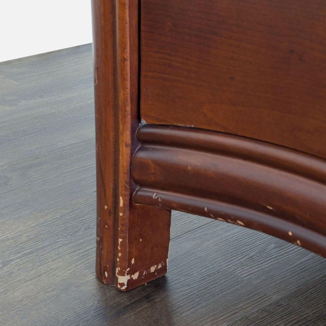 Vintage 8-Drawer Curved Front Wooden Dresser With Elegant Handles For Sale - Image 10 of 17
