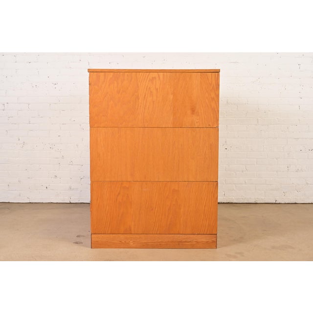 Mid-Century Modern Oak 15-Drawer Architect's Blueprint Flat File Cabinet For Sale - Image 10 of 12