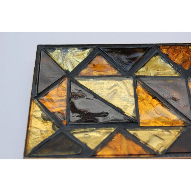 Mid-Century Modern Cut Glass Mosaic Tile Trinket Tray For Sale In New York - Image 6 of 9