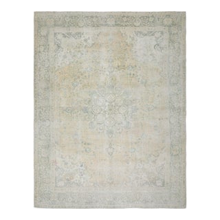 1970s Vintage Persian Handknotted Wool Brown Oversize Area Rug For Sale