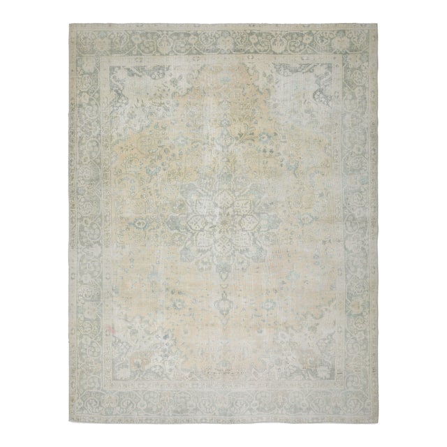 1970s Vintage Persian Handknotted Wool Brown Oversize Area Rug For Sale