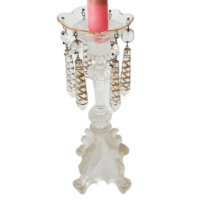 Vintage Crystal Candlestick from Val Saint Lambert, 1920s For Sale - Image 4 of 8