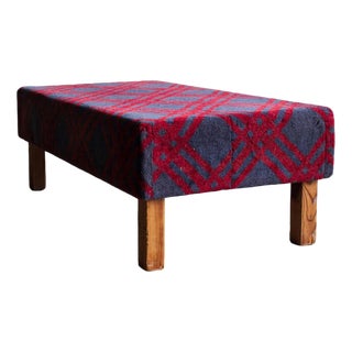 Large Scottish Tartan Fabric Bench For Sale