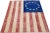 American Mid-Century Vintage American Flag Patchwork Wool Rug For Sale - Image 3 of 9