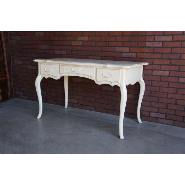 Ethan Allen Hand Painted Country French Writing Desk For Sale - Image 11 of 11