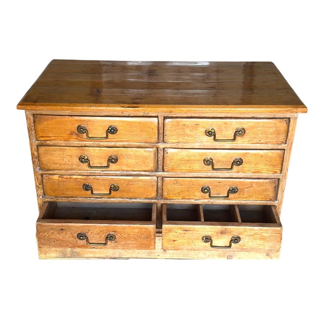 Early 19th Century Pine Bank of 8 Fitted Drawers For Sale - Image 4 of 12