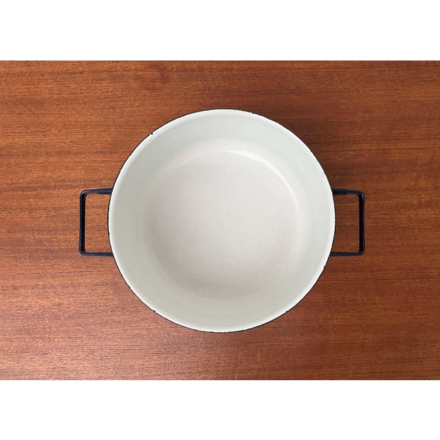 Mid-Century Modern Minimalist Blue Enamel Pot by Seppo Mallat for Finel, Finland, 1960s For Sale - Image 10 of 18