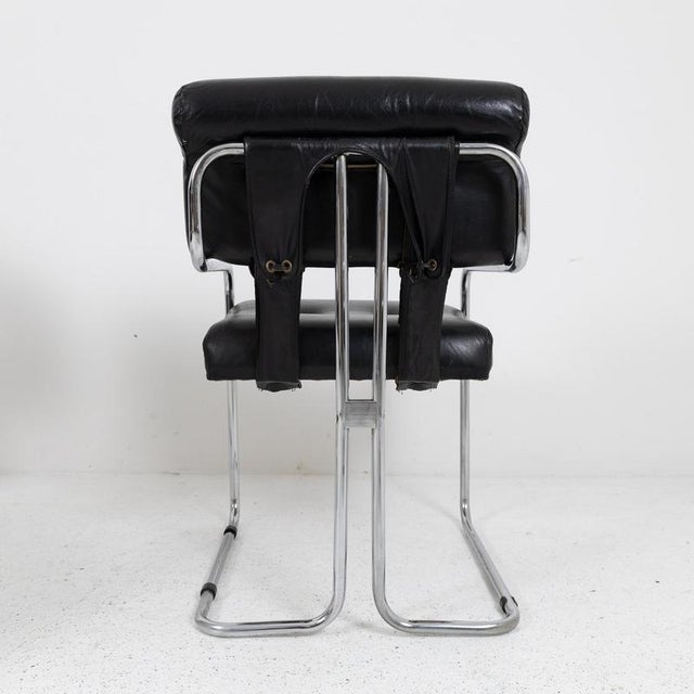 Black Tucroma Armchairs by Guido Faleschini for Mariani, Set of 4 For Sale - Image 8 of 9