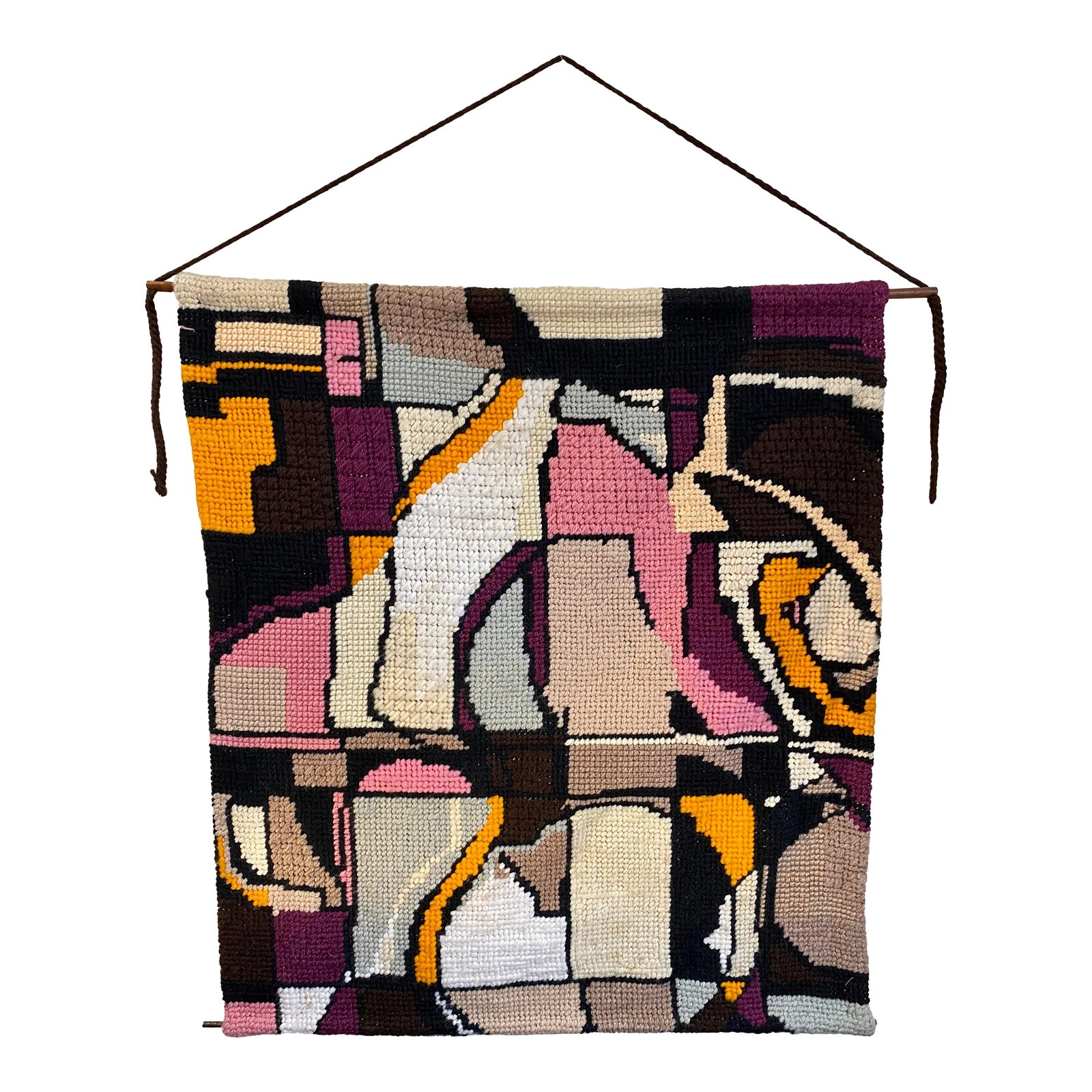 Mid Century Modern Abstract Needlepoint Textile Wall Art Chairish