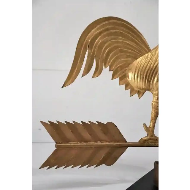 Metal 19th Century Gilded Rooster Weathervane For Sale - Image 7 of 9