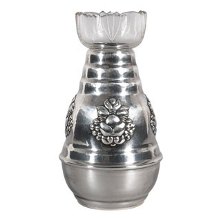 Vintage Danish Art Nouveau Silverplate Vase by Carl M. Cohr, 1920s For Sale