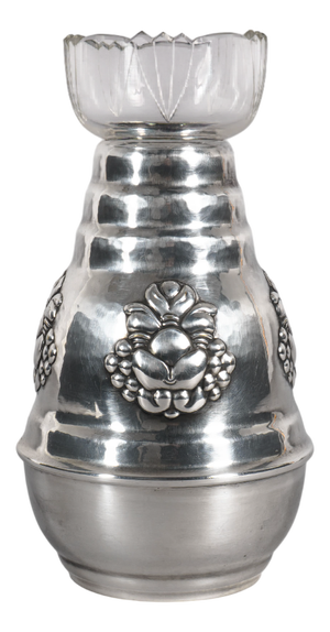 Vintage Danish Art Nouveau Silverplate Vase by Carl M. Cohr, 1920s