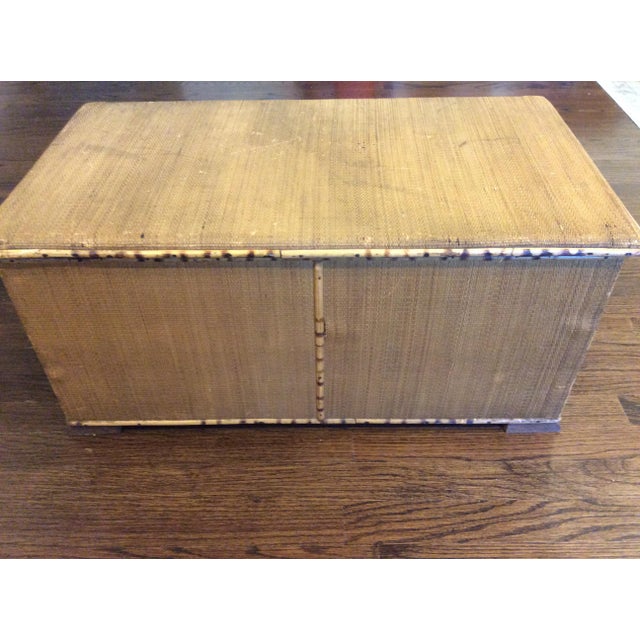 19th Century English Seagrass And Burnt Bamboo Trunk Chairish
