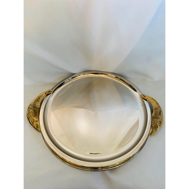 Mid 20th Century Ravarini Castoldi Vintage Silverplate & Horn Handle Tray For Sale In Los Angeles - Image 6 of 13
