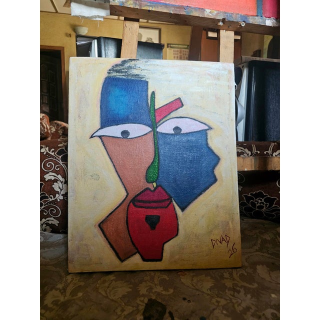 David Akolo, The Face I Become, 2026 Acrylic on canvas 20 × 16 × 1 in | 50.8 × 40.6 × 2.5 cm Unique work Includes a...