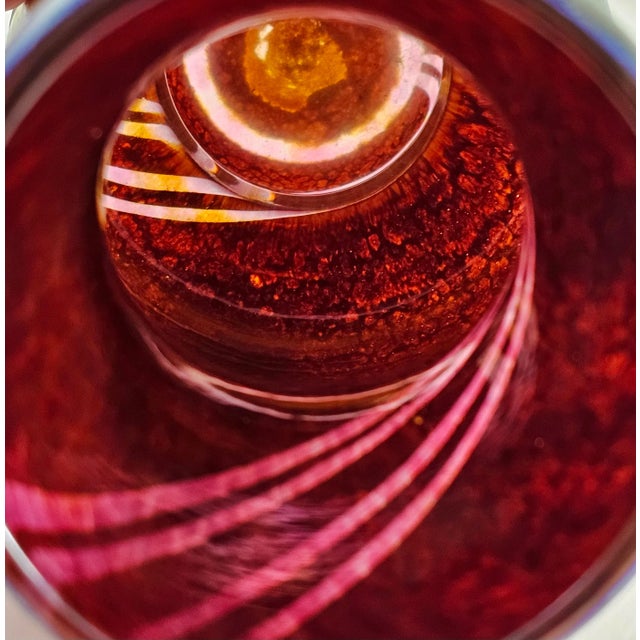 Minh Martin Art Romeo Glass Vase Gold Line Pattern For Sale - Image 11 of 12