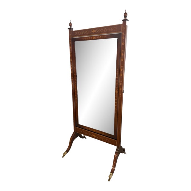 English Regency Inlaid Dressing Mirror For Sale
