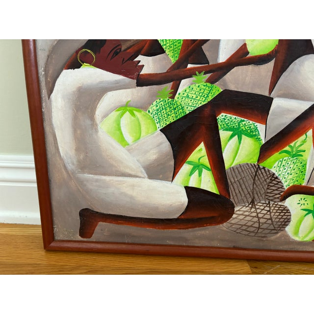 Late 20th Century Late 20th Century Vintage Haitian Painting on Canvas - Framed For Sale - Image 5 of 7