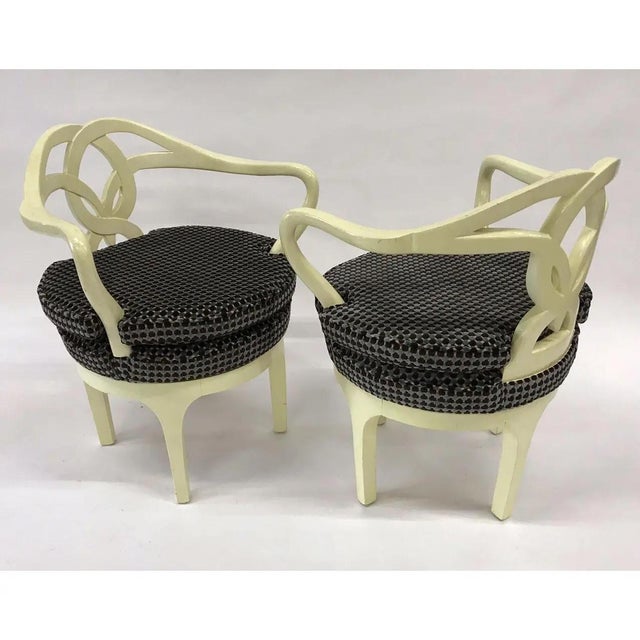 1950s Attributed Grosfeld House Swivel Slipper Chairs - A Pair For Sale In New York - Image 6 of 8