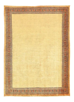 Ivory Hand Knotted Gabbeh Rug 3'6'' X 4'11''