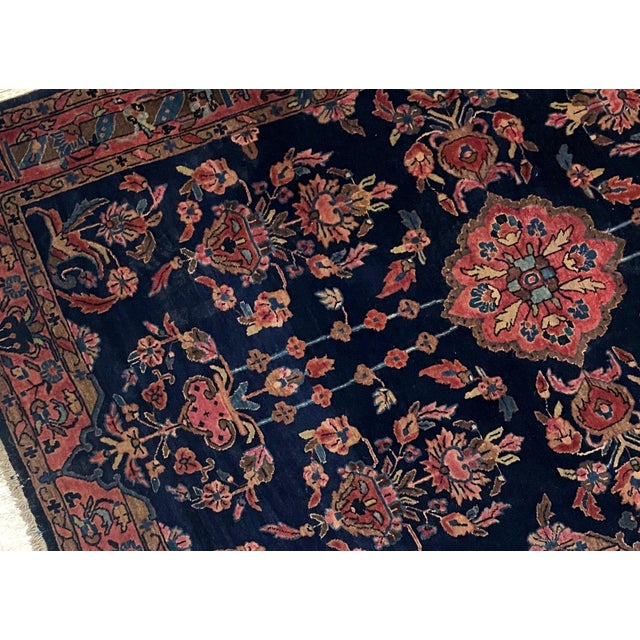 Textile Antique Persian Sarouk Mahajiran Rug 3.2' X 5.1' (97cm X 155cm) 1900s For Sale - Image 7 of 8