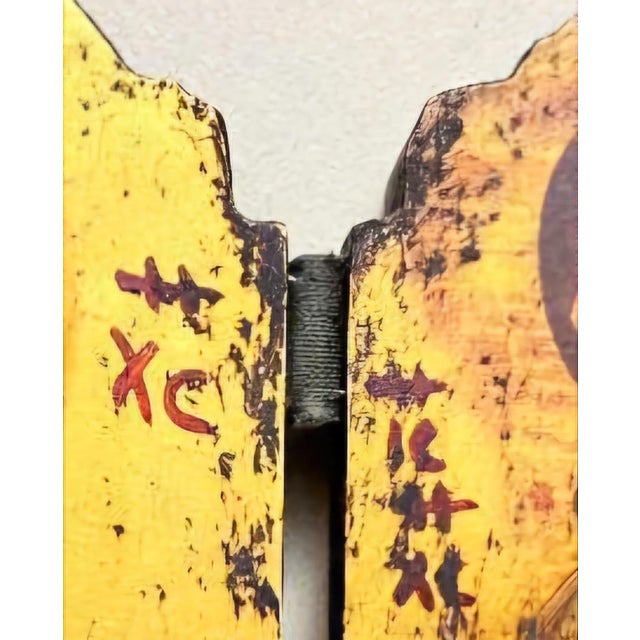 This rare and authentic late 18th-century Orthodox folding diptych (known as a skladen' or traveling icon) is a portable...