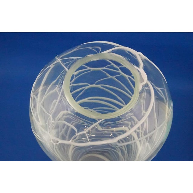 Murano Glass Vase in White Glass Paste Lattice, 1940s For Sale - Image 18 of 18