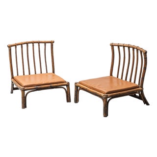 Wooden and Eco-Leather Armchairs from Alberto Smania, 1970s, Set of 2 For Sale