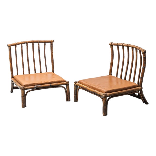 Wooden and Eco-Leather Armchairs from Alberto Smania, 1970s, Set of 2 For Sale