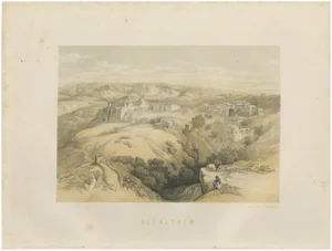After David Roberts, Bethlehem Biblical Landscape, 1862, Print