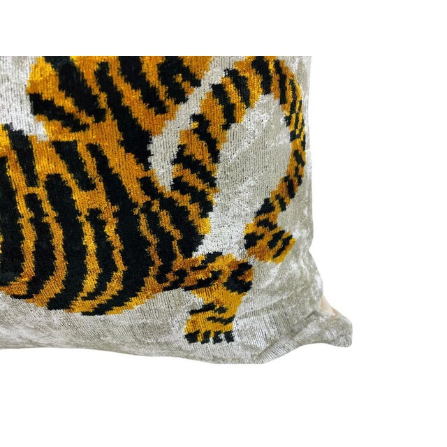 Velvet Silk Lumbar Cushion Cover with Rainbow Design, 2000s For Sale - Image 9 of 11