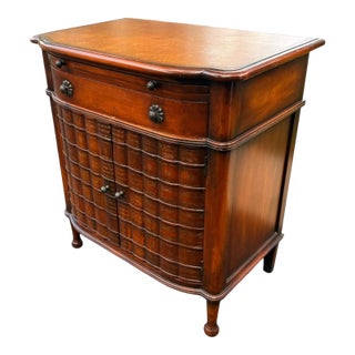 English Regency Faux Book Bar Cabinet, Attributed to Theodore Alexander, Hand-Tooled Leather Top For Sale