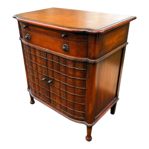 English Regency Faux Book Bar Cabinet, Attributed to Theodore Alexander, Hand-Tooled Leather Top