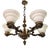 Neoclassical Bronze 6-Light Chandelier, 1950s For Sale