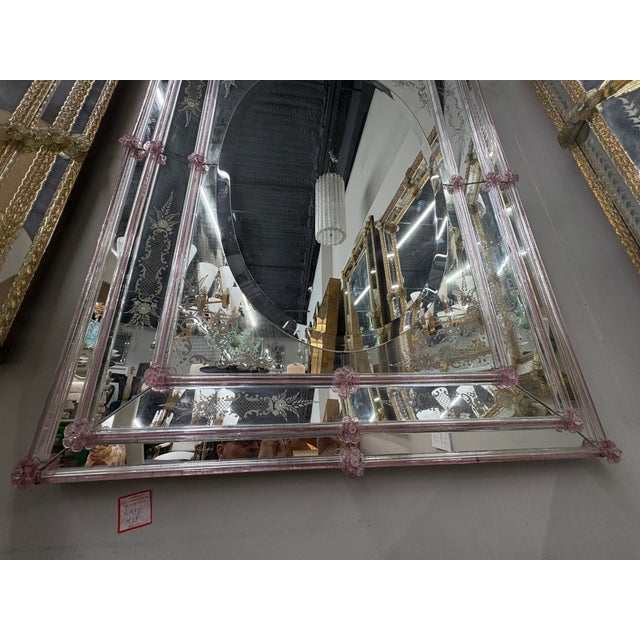Etched and Beveled Venetian Mirror For Sale In Houston - Image 6 of 13