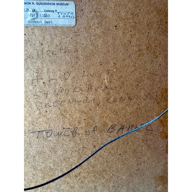 Jiri Kolar, Original Guggenheim Museum Exhibited Jiri Kolar Collage Tower of Babel, c.1960's-1970's For Sale In Miami - Image 6 of 17