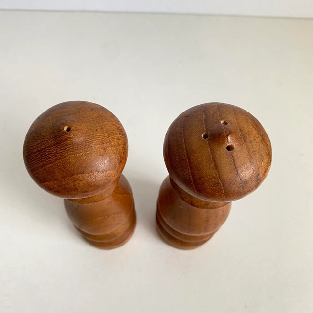 Mid Century Danish Modern Teak Salt & Pepper Shakers a Pair A timeless pair of salt and pepper shakers, great for everyday...