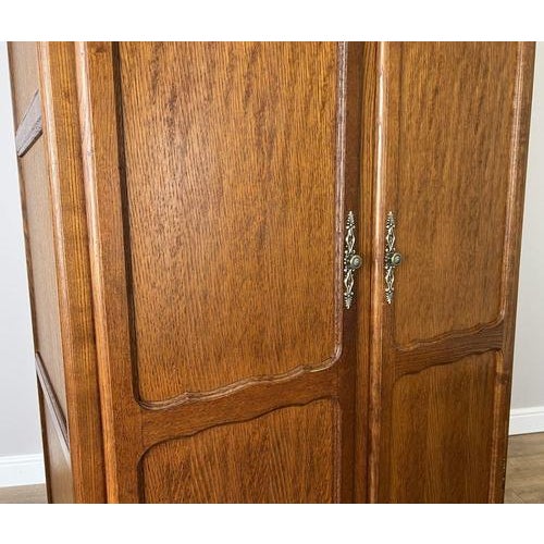 Vintage French Louis XVI Style Oak Wardrobe For Sale - Image 4 of 9